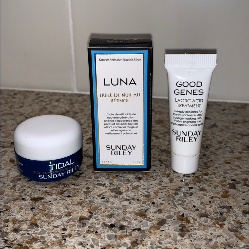 Sunday Riley skincare trio